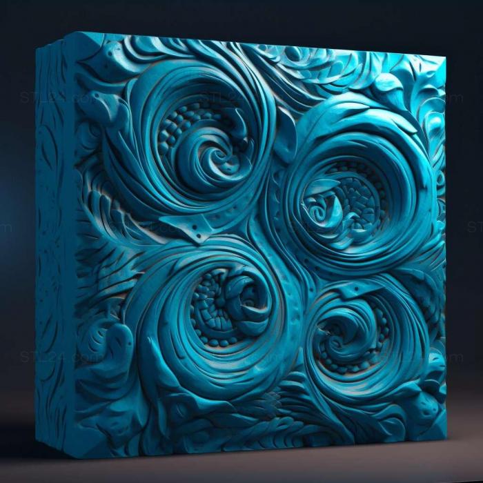 Patterns and decorations (stl glowing blue 2, PATTERN_2058) 3D models for cnc