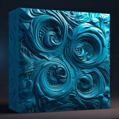 Patterns and decorations stl glowing blue 2 3d model