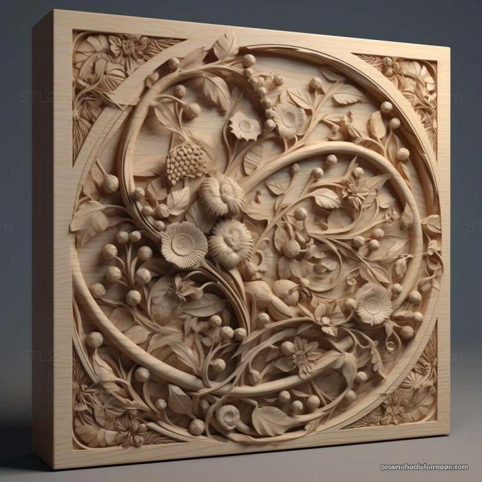 Patterns and decorations (stl Hydromedion sparsutum 3, PATTERN_2067) 3D models for cnc