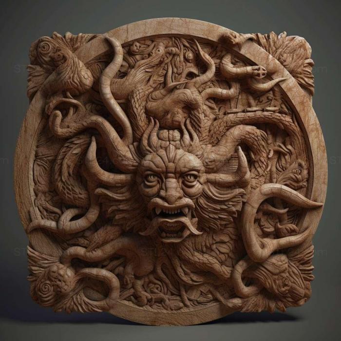 Patterns and decorations (stl Ferganoxyela destructa 4, PATTERN_2148) 3D models for cnc