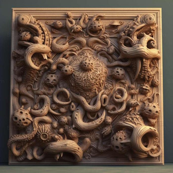 Patterns and decorations (stl Dioctophymatida 2, PATTERN_218) 3D models for cnc