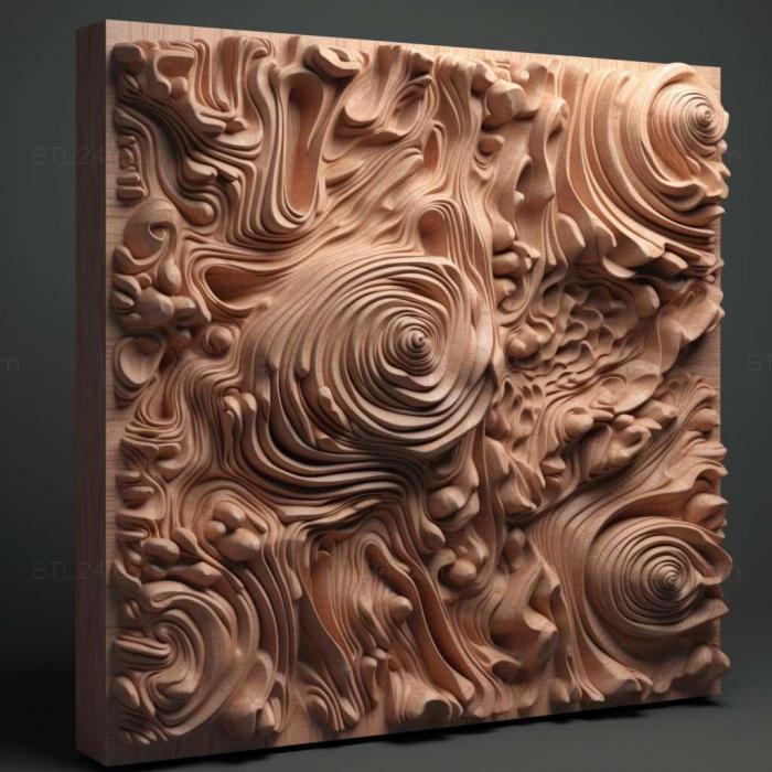 Patterns and decorations (stl reaction diffusion 4, PATTERN_2236) 3D models for cnc