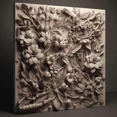 Patterns and decorations stl Floriscolia relicta 2 3d model