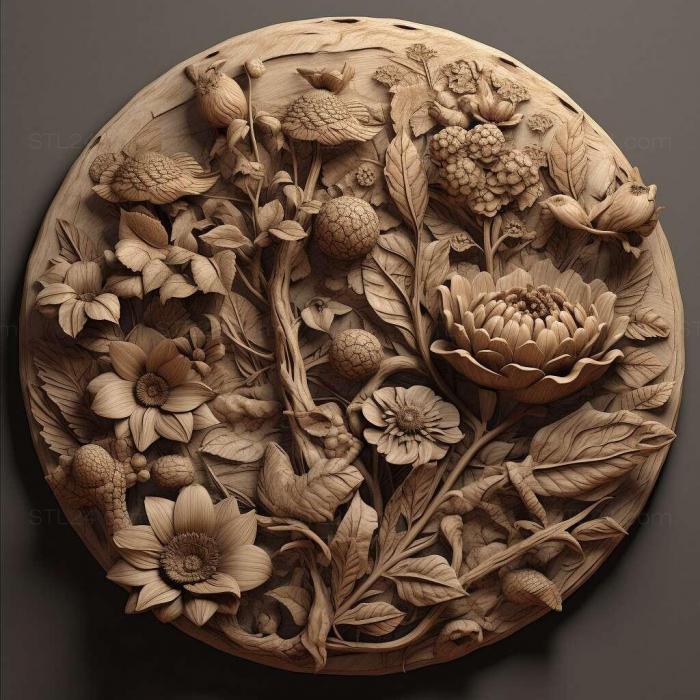 Patterns and decorations (stl Floriscolia relicta 3, PATTERN_2279) 3D models for cnc