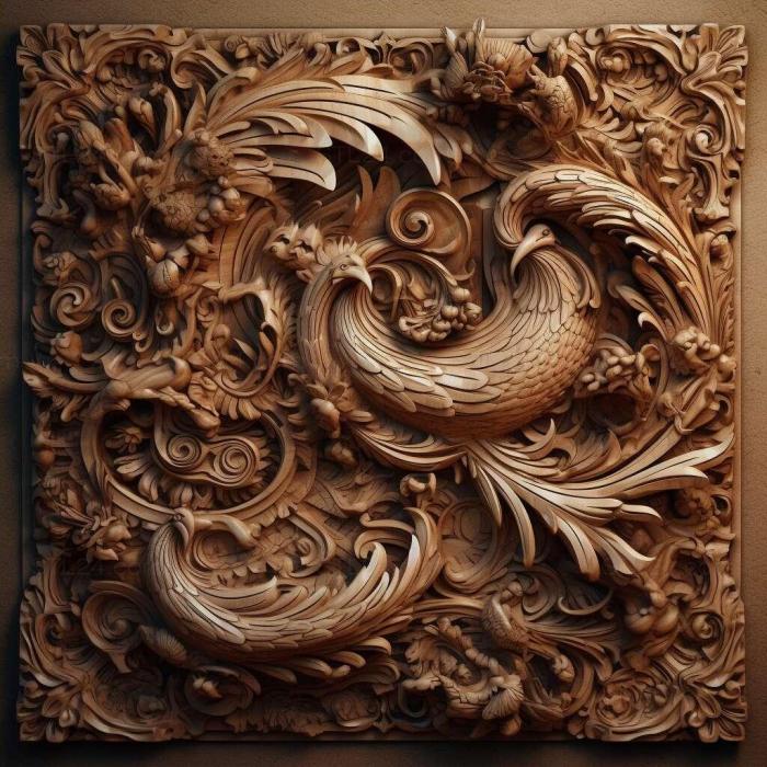 Patterns and decorations (stl scroll painting 4, PATTERN_2292) 3D models for cnc