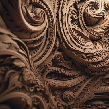 Patterns and decorations stl Rendered in Cinema4D 3 3d model