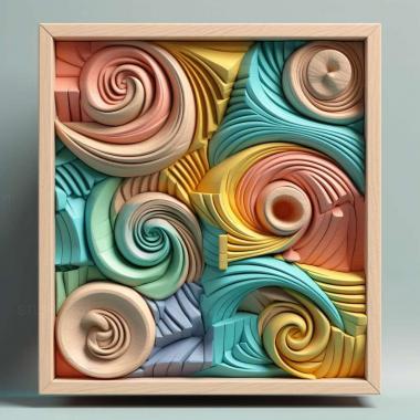 Patterns and decorations stl bright pastel colors 4 3d model