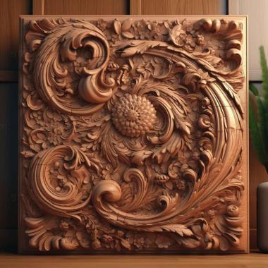 Patterns and decorations stl detailed post 1 3d model