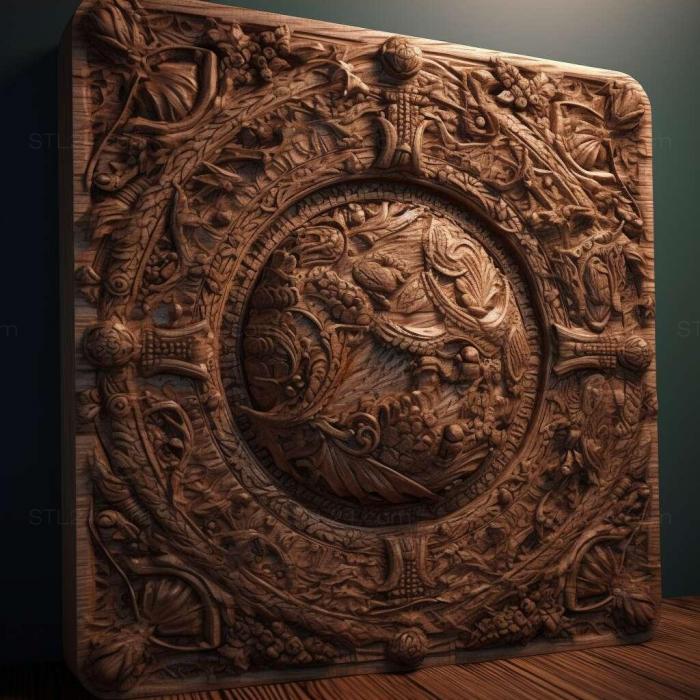 Patterns and decorations (stl detailed post 2, PATTERN_2390) 3D models for cnc
