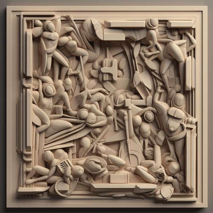 Patterns and decorations (st Neoplasticism 2, PATTERN_2406) 3D models for cnc