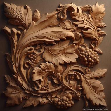 Patterns and decorations stl Sinodendron 1 3d model