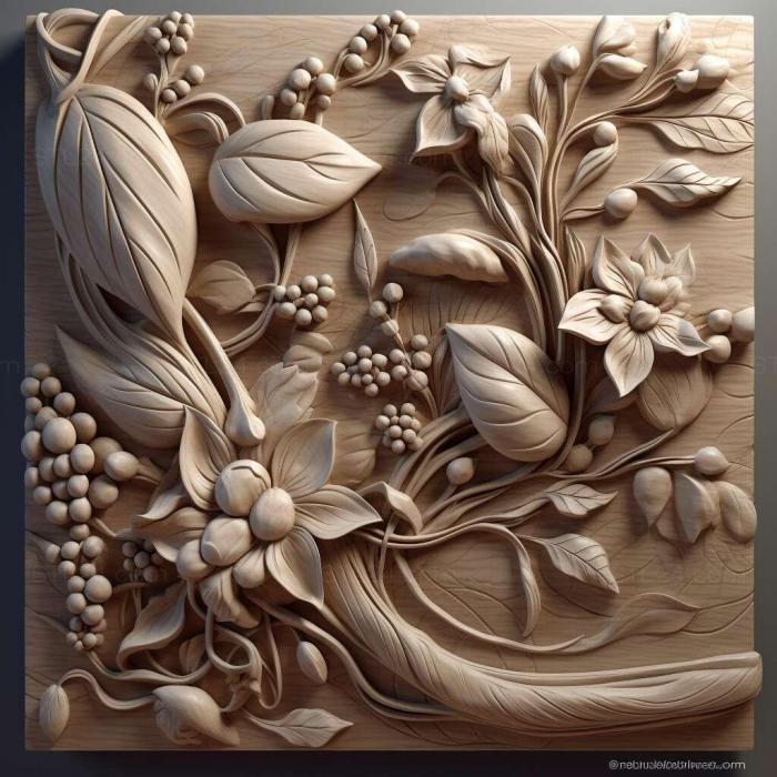 Patterns and decorations (stl Sinodendron 2, PATTERN_2410) 3D models for cnc