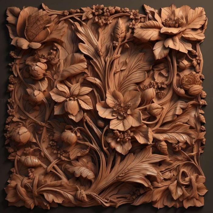 Patterns and decorations (stl Sinodendron 4, PATTERN_2412) 3D models for cnc