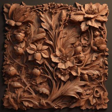 Patterns and decorations stl Sinodendron 4 3d model