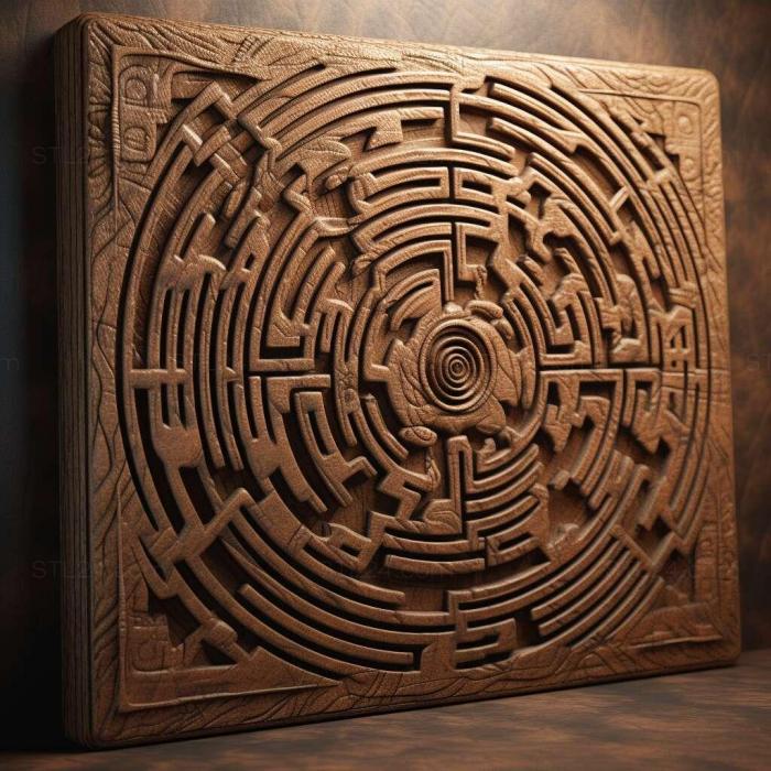 Patterns and decorations (stl Mystrium labyrinth 2, PATTERN_2422) 3D models for cnc