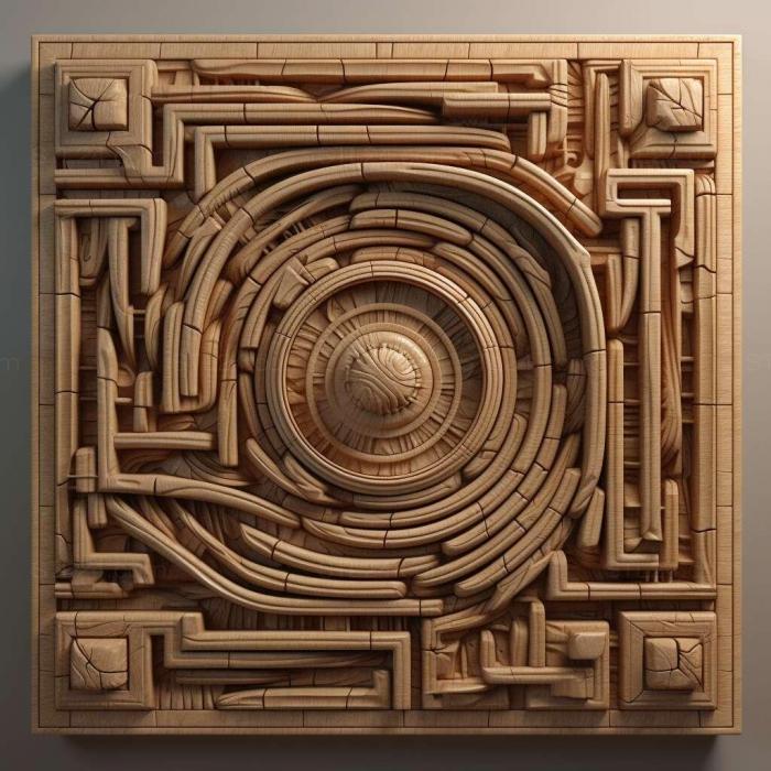 Patterns and decorations (stl Mystrium labyrinth 4, PATTERN_2424) 3D models for cnc