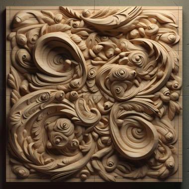 Patterns and decorations stl Decimiana tessellata 4 3d model