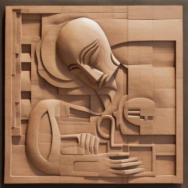 Patterns and decorations Le Corbusier architect 1 3d model