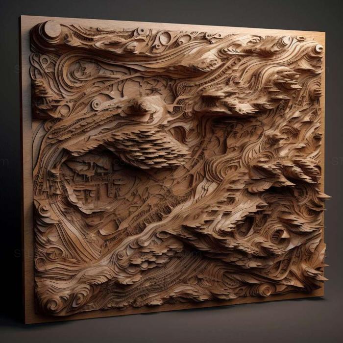 Patterns and decorations (stl Hydrochasma patens 1, PATTERN_2485) 3D models for cnc