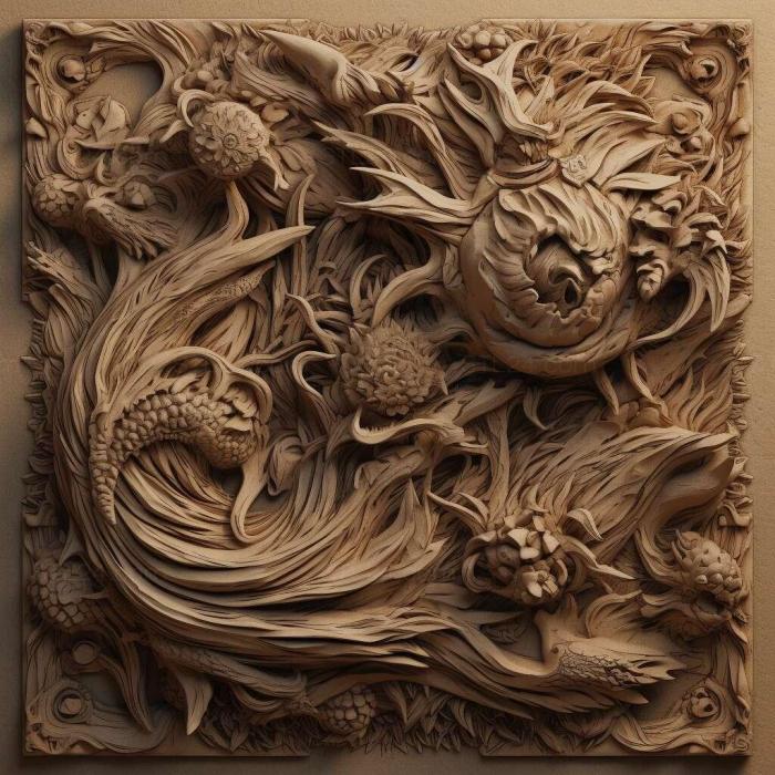 Patterns and decorations (stl Bamarosis fouquei 3, PATTERN_2495) 3D models for cnc