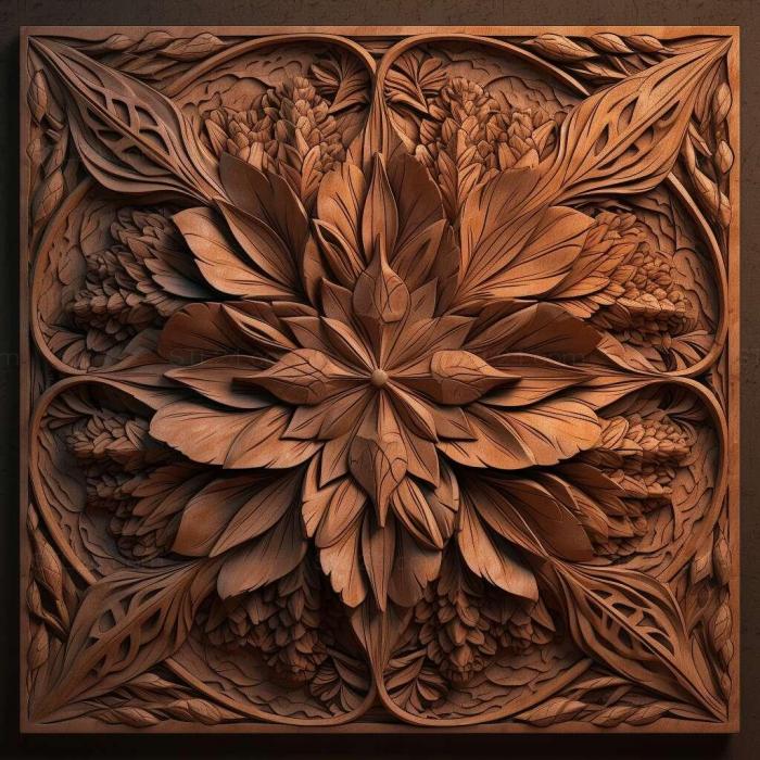 Patterns and decorations (stl Leucotrichia rhomba 2, PATTERN_2498) 3D models for cnc