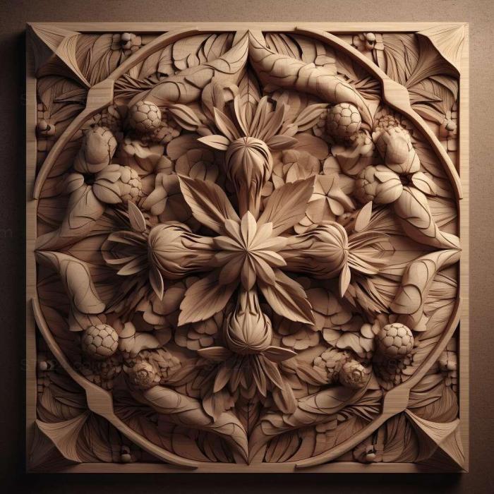 Patterns and decorations (stl Leucotrichia rhomba 4, PATTERN_2500) 3D models for cnc