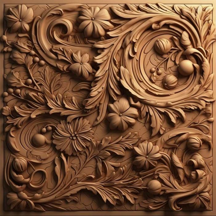 Patterns and decorations (stl background rendered 1, PATTERN_257) 3D models for cnc