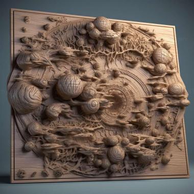 Patterns and decorations stl Hydrochasma octogonum 4 3d model