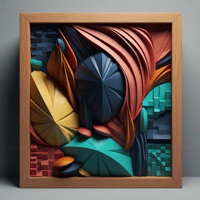 Patterns and decorations (stl Colorblocked 1, PATTERN_2605) 3D models for cnc