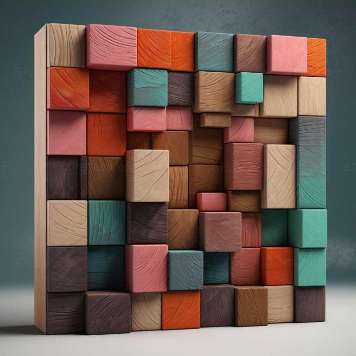 Patterns and decorations (stl Colorblocked 4, PATTERN_2608) 3D models for cnc
