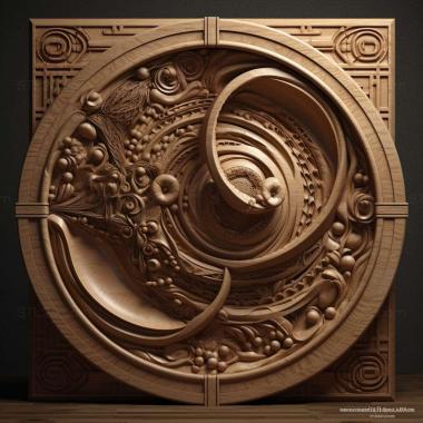 Patterns and decorations stl Karanemoura curvata 1 3d model