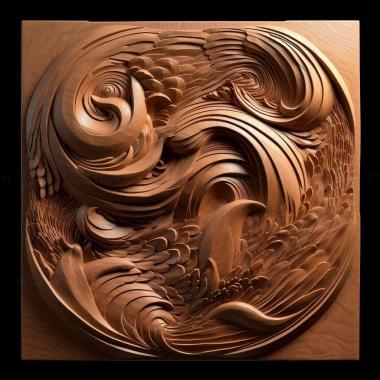 Patterns and decorations stl Karanemoura curvata 2 3d model