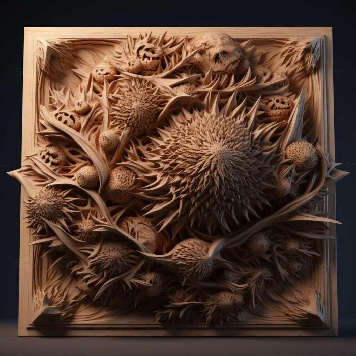 Patterns and decorations (stl Hydrochasma spinosum 1, PATTERN_2781) 3D models for cnc