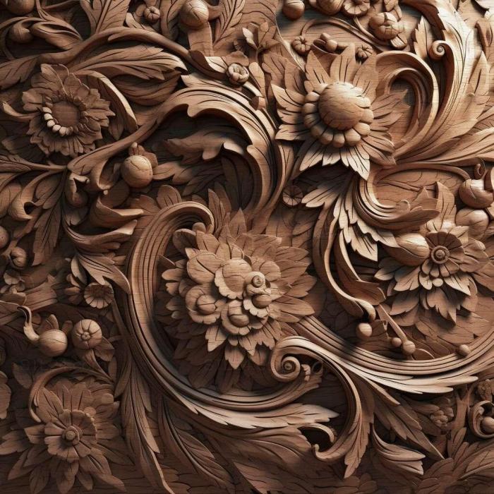 Patterns and decorations (stl photorealistic detailed 4, PATTERN_352) 3D models for cnc