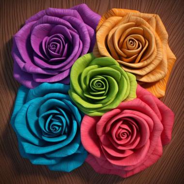 Patterns and decorations st Rainbow roses 4 3d model