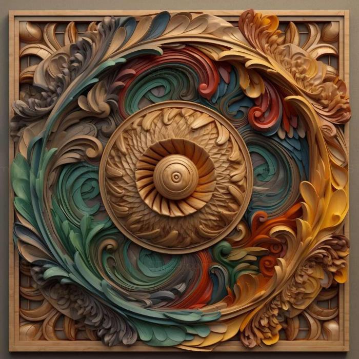 Patterns and decorations (stl Paravespa quadricolor 2, PATTERN_50) 3D models for cnc