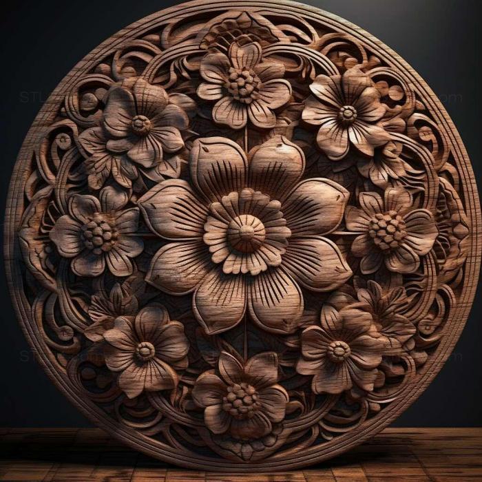 Patterns and decorations (stl Kadupul is the mobeautiful flower in the world 2, PATTERN_546) 3D models for cnc