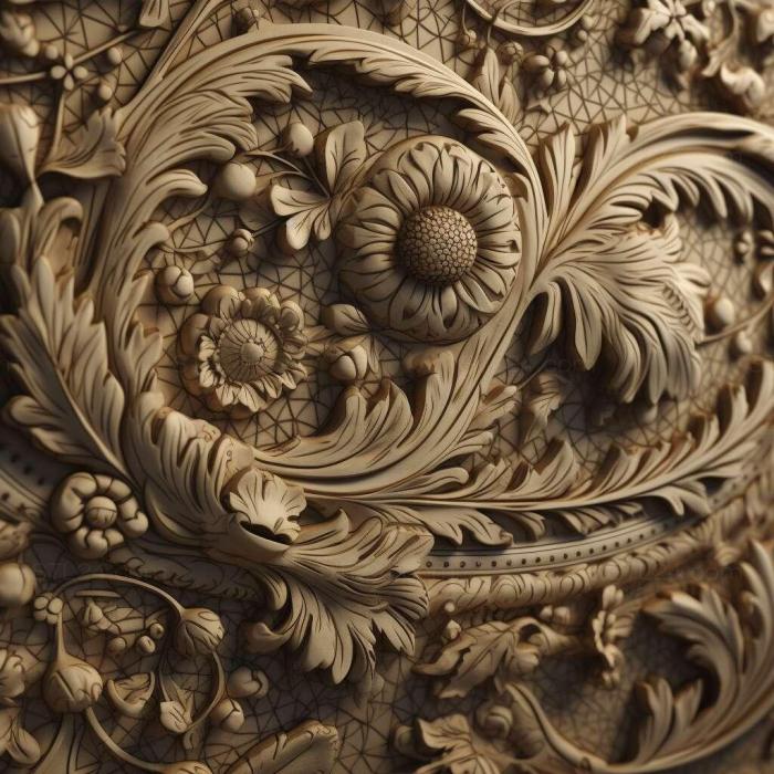 Patterns and decorations (photorealistic intricate 4, PATTERN_596) 3D models for cnc