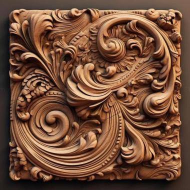 Patterns and decorations art illustration 1 3d model