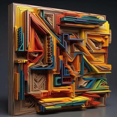 Patterns and decorations stl Hard edge painting 1 3d model