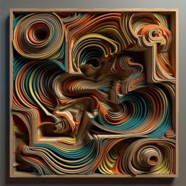 Patterns and decorations stl Hard edge painting 2 3d model