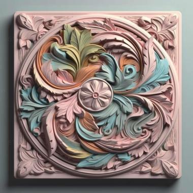 Patterns and decorations stl pastel colors 4 3d model