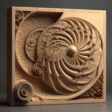 Patterns and decorations stl golden ratio 3 3d model