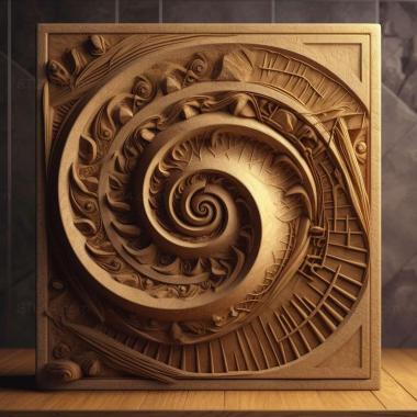 Patterns and decorations stl golden ratio 4 3d model