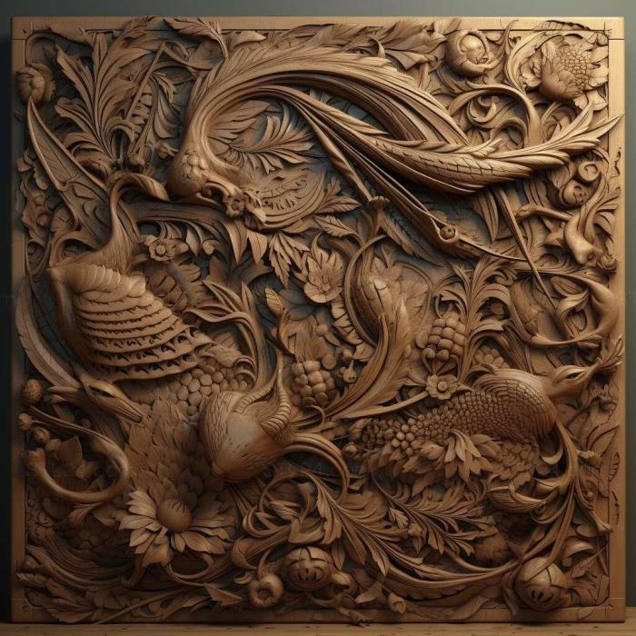 Patterns and decorations (stl photorealistic highly 4, PATTERN_872) 3D models for cnc