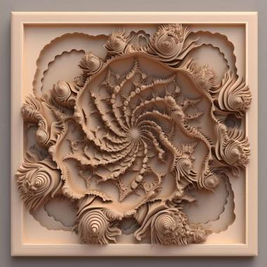 Patterns and decorations st Benoit BMandelbrot 3 3d model