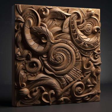 Patterns and decorations Pergalumna remota 4 3d model
