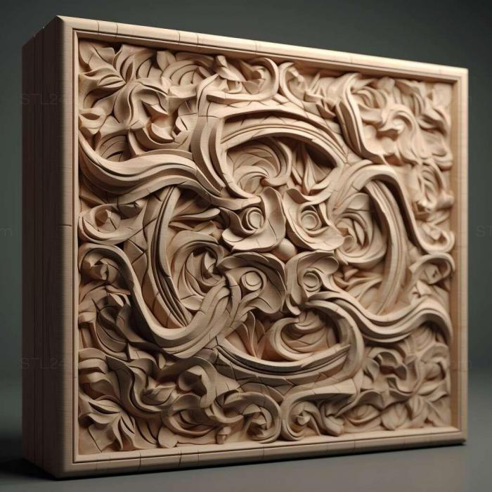 Patterns and decorations (stl Halysidota tessellaris 1, PATTERN_973) 3D models for cnc