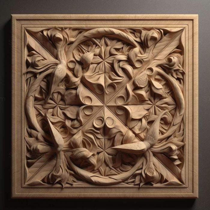 Patterns and decorations (stl Halysidota tessellaris 3, PATTERN_975) 3D models for cnc