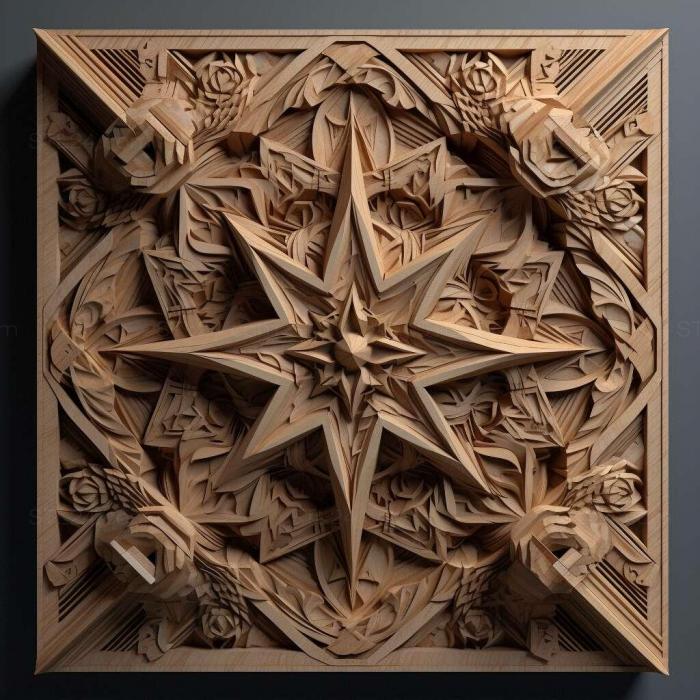Patterns and decorations (stl Halysidota tessellaris 4, PATTERN_976) 3D models for cnc